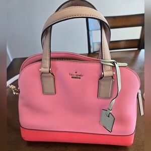 Kate Spade Vibrant Pink and Tan Satchel